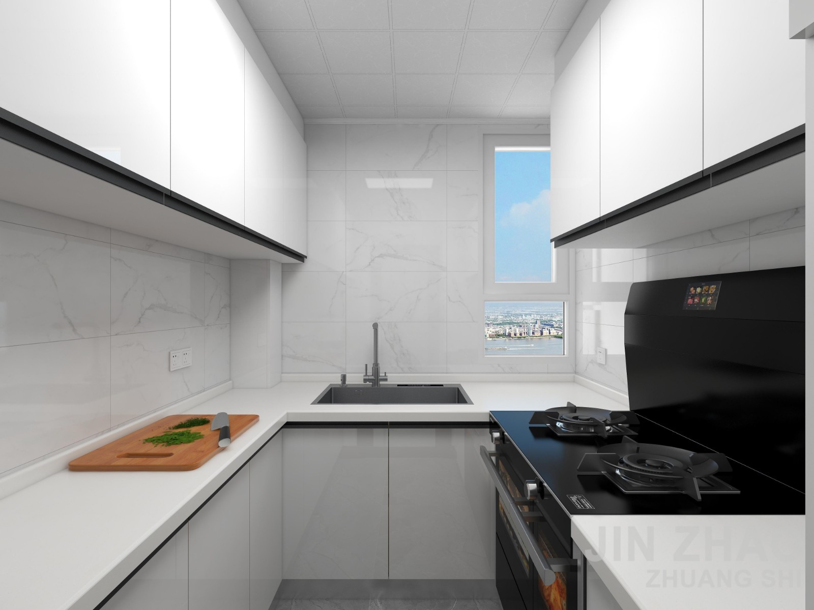 福美六号院新中式风格厨房装修效果图
